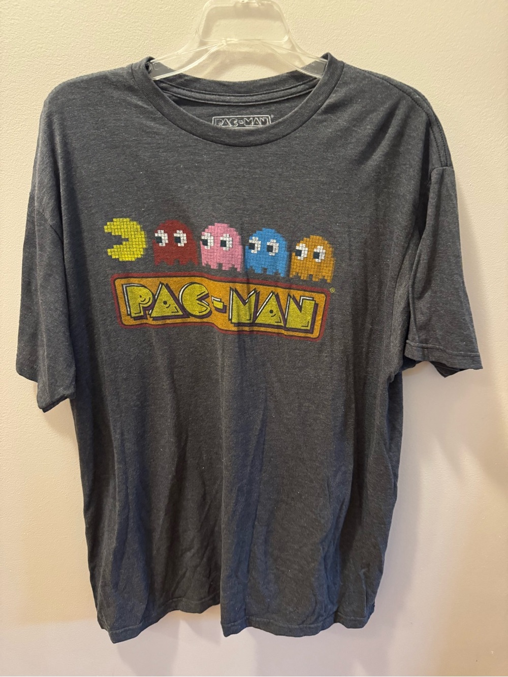 Pac-Man Men's Short Sleeve Graphic Tee - Charcoal Sz XL.